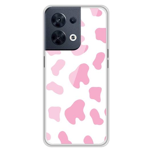 Pink Cow Print - Clear Printed Silicon Case For Oppo Models
