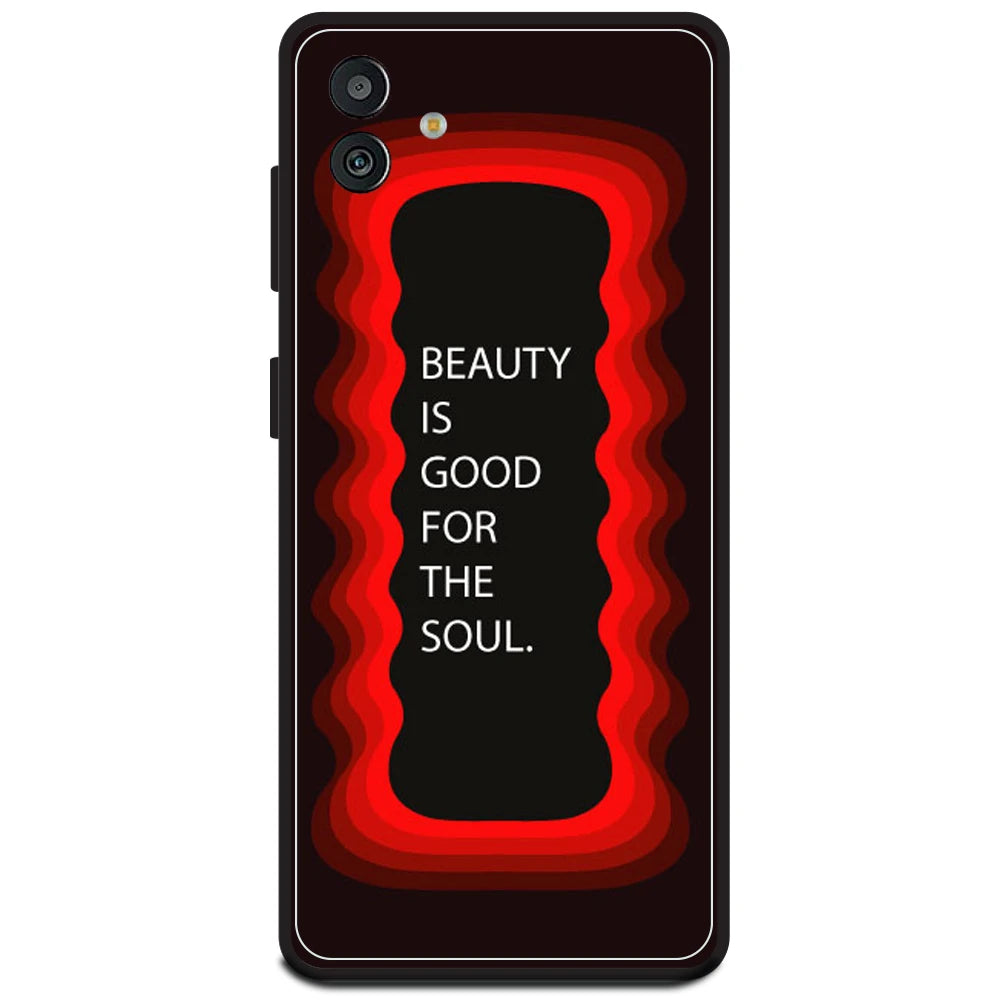 'Beauty Is Good For The Soul' - Red Armor Case For Samsung Models Samsung M13 5G