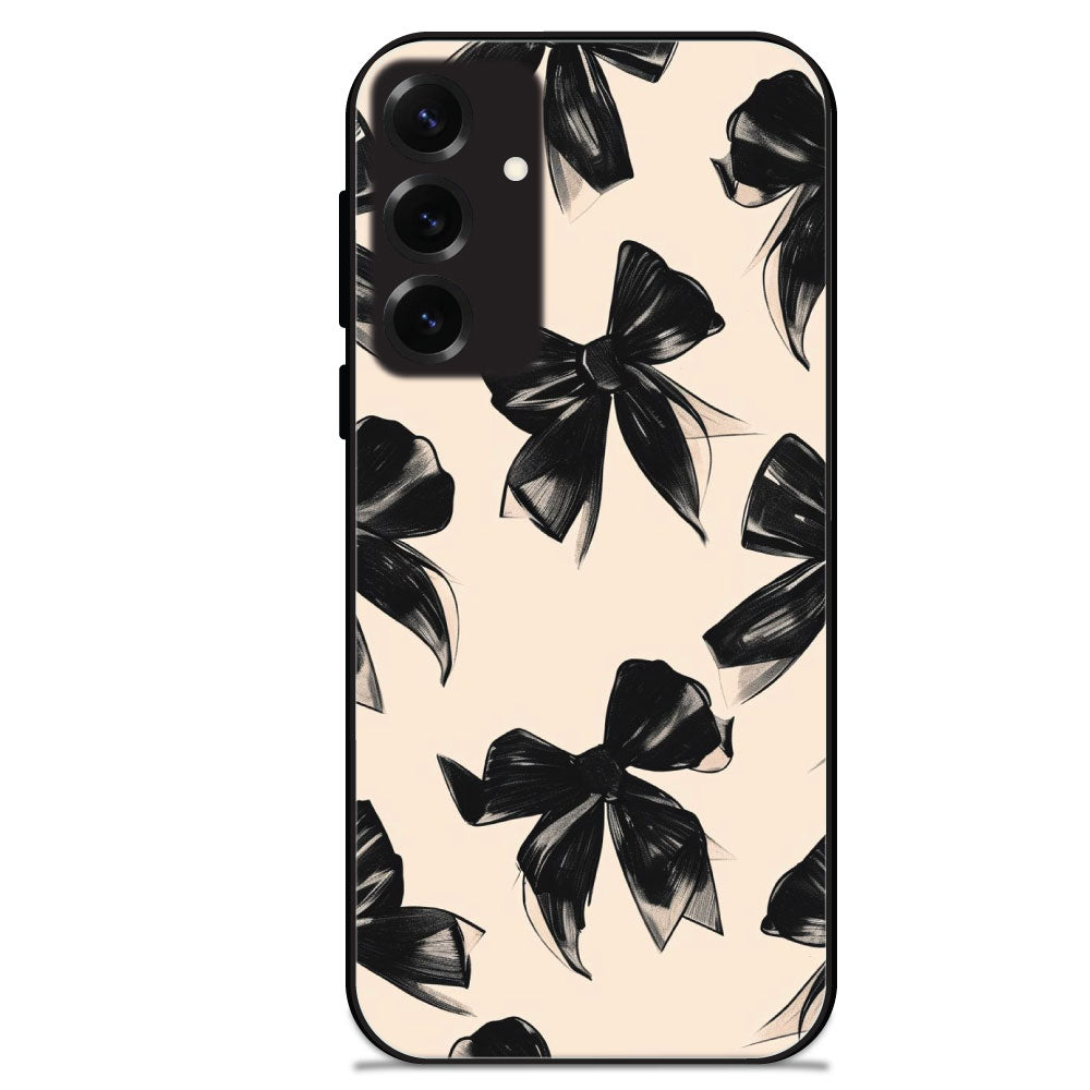 Black Bows - Glossy Metal Silicone Cases for Samsung