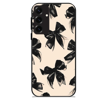 Black Bows - Glossy Metal Silicone Cases for Samsung