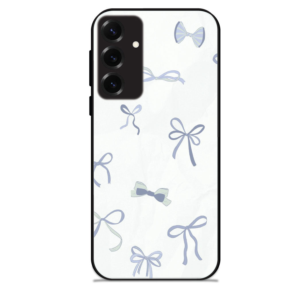 Blue Bows - Glossy Metal Silicone Cases for Samsung