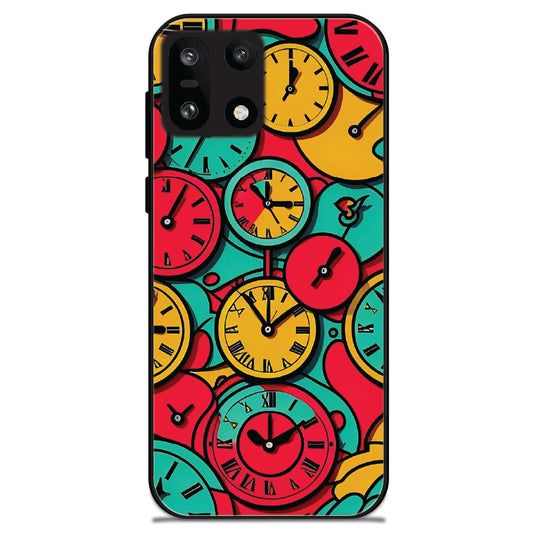 Colorful Vintage Clocks - Glossy Metal Silicone Cases for OnePlus Models