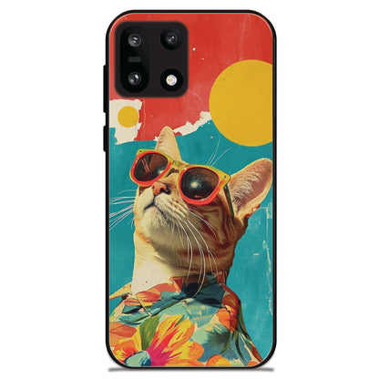 Cool Cat Summer - Glossy Metal Silicone Cases for OnePlus Models