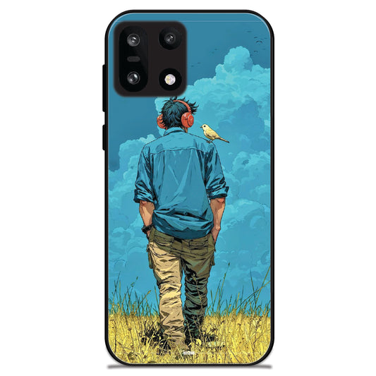 Dreamer in Blue Clouds - Glossy Metal Silicone Cases for OnePlus Models