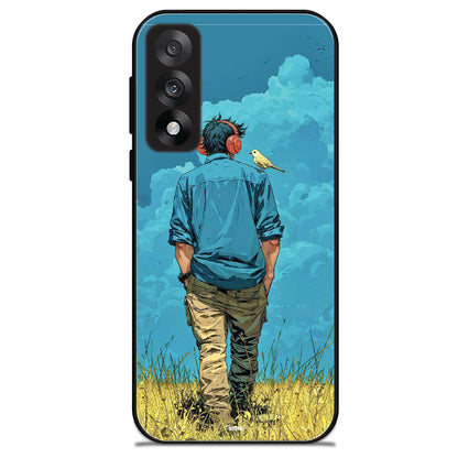 Dreamer in Blue Clouds - Glossy Metal Silicone Cases for OnePlus Models