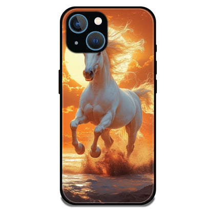 Majestic White Horse - Glossy Metal Silicone Cases for Apple iPhone