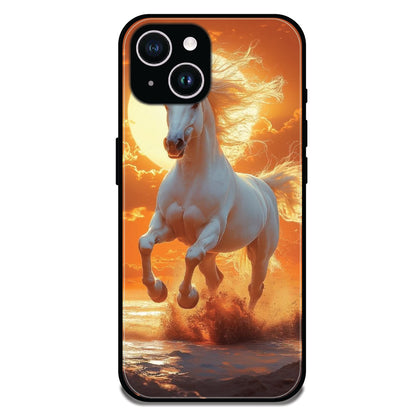 Majestic White Horse - Glossy Metal Silicone Cases for Apple iPhone