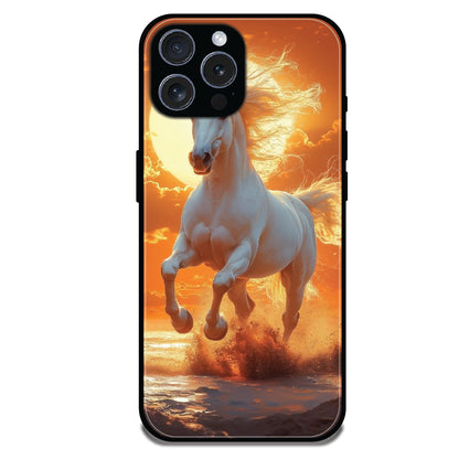 Majestic White Horse - Glossy Metal Silicone Cases for Apple iPhone