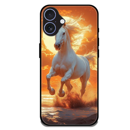Majestic White Horse - Glossy Metal Silicone Cases for Apple iPhone