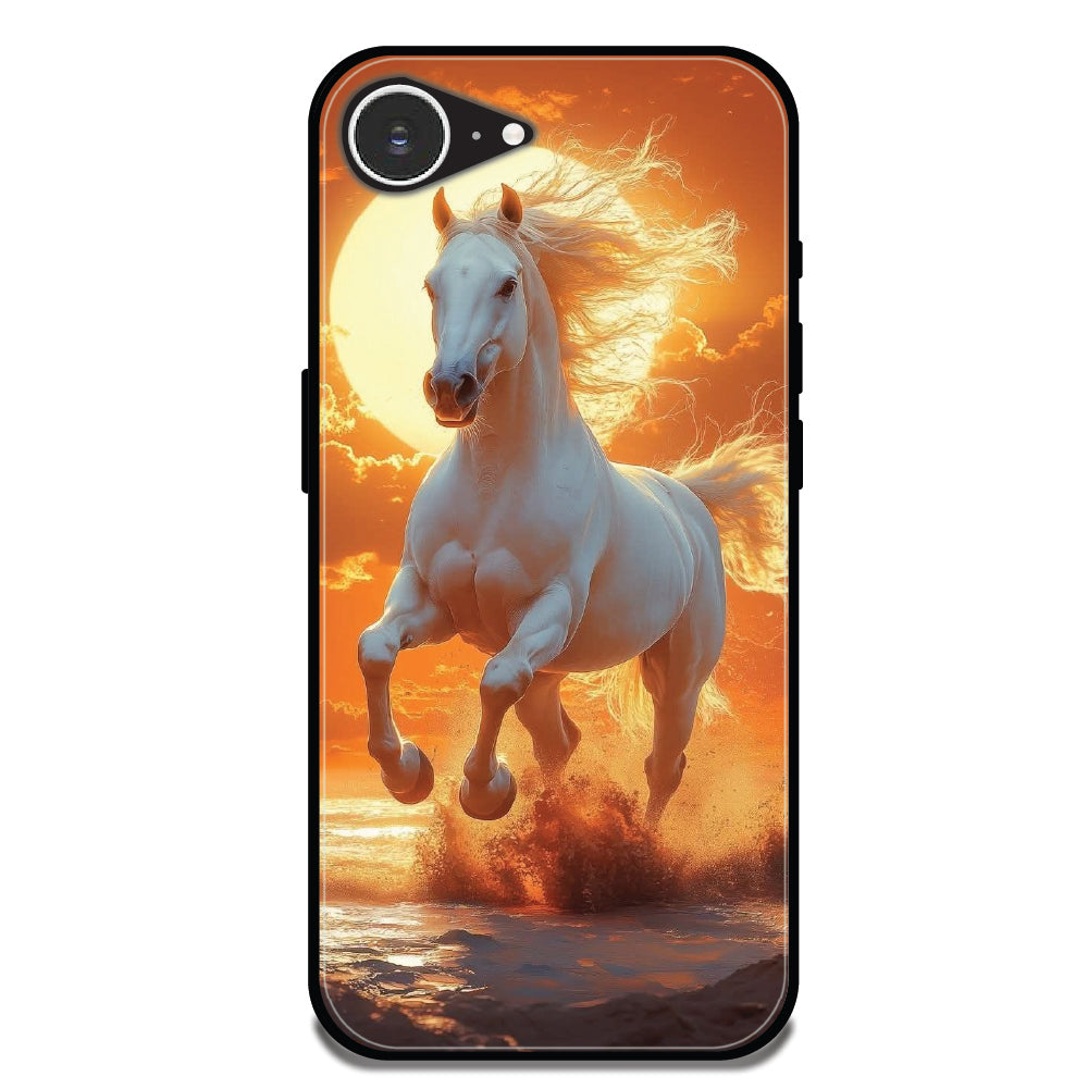Majestic White Horse - Glossy Metal Silicone Cases for Apple iPhone