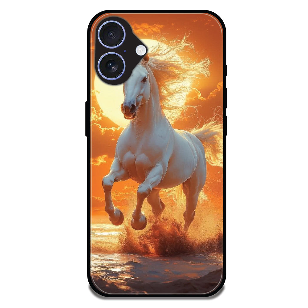 Majestic White Horse - Glossy Metal Silicone Cases for Apple iPhone