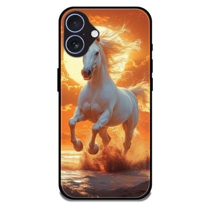 Majestic White Horse - Glossy Metal Silicone Cases for Apple iPhone