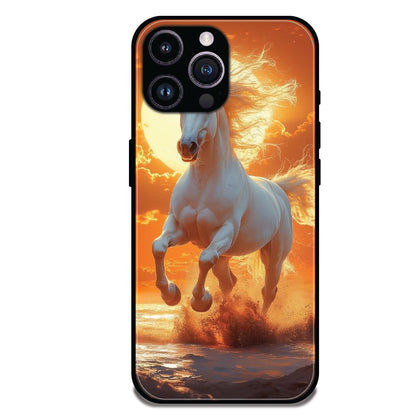 Majestic White Horse - Glossy Metal Silicone Cases for Apple iPhone