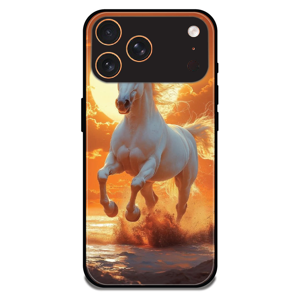 Majestic White Horse - Glossy Metal Silicone Cases for Apple iPhone