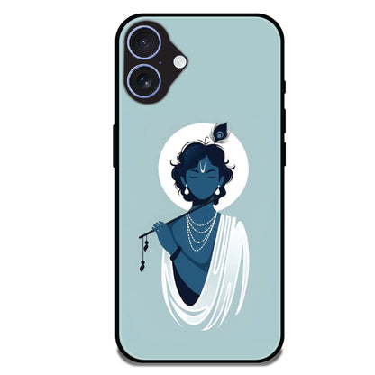 Minimal Krishna Flute Art - Glossy Metal Silicone Cases for Apple iPhone