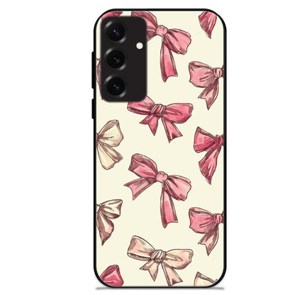 Pastel Pink Bows - Glossy Metal Silicone Cases for Samsung