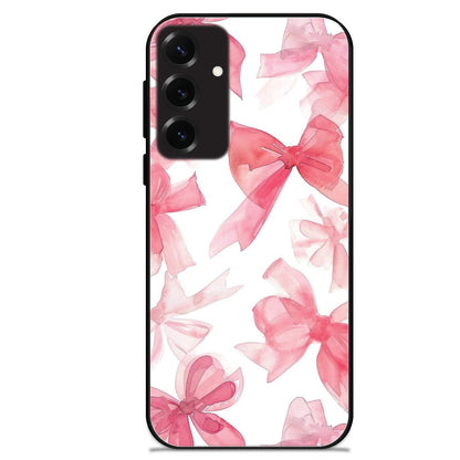 Cute Pink Bows - Glossy Metal Silicone Cases for Samsung