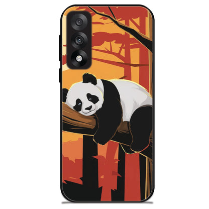Sleeping Panda Sunset - Glossy Metal Silicone Cases for OnePlus Models