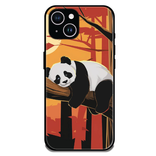 Sleeping Panda Sunset - Glossy Metal Silicone Cases for Apple iPhone