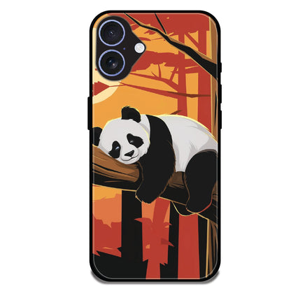 Sleeping Panda Sunset - Glossy Metal Silicone Cases for Apple iPhone