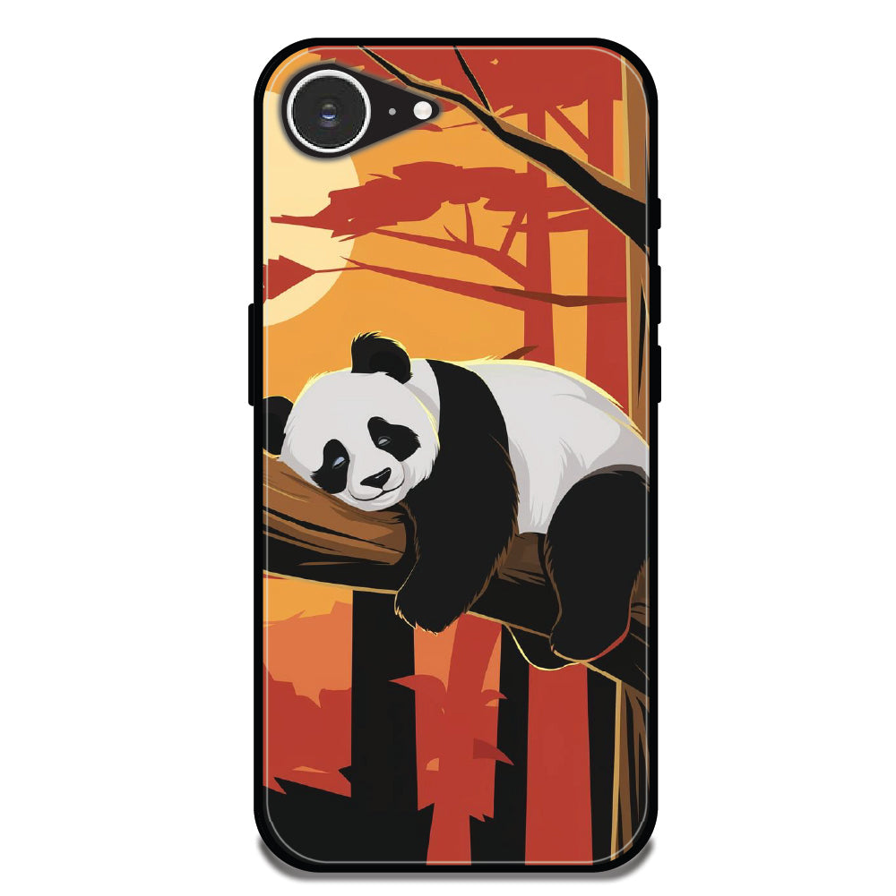 Sleeping Panda Sunset - Glossy Metal Silicone Cases for Apple iPhone