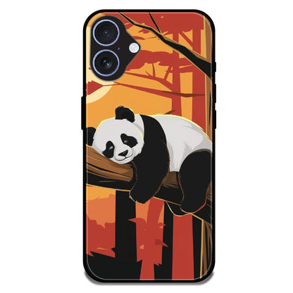 Sleeping Panda Sunset - Glossy Metal Silicone Cases for Apple iPhone