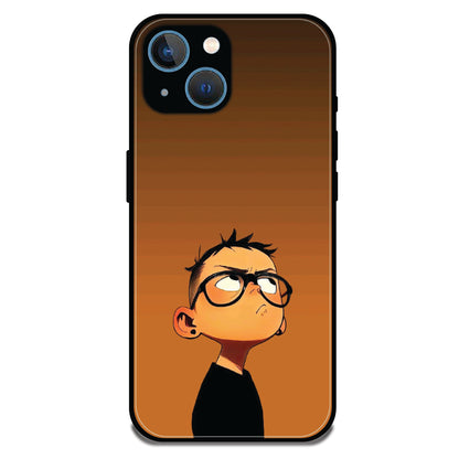 Stylish Cartoon Boy - Glossy Metal Silicone Cases for Apple iPhone