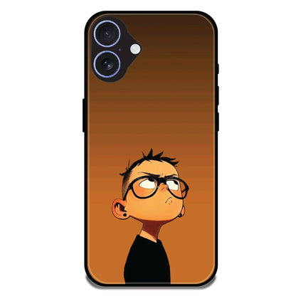 Stylish Cartoon Boy - Glossy Metal Silicone Cases for Apple iPhone