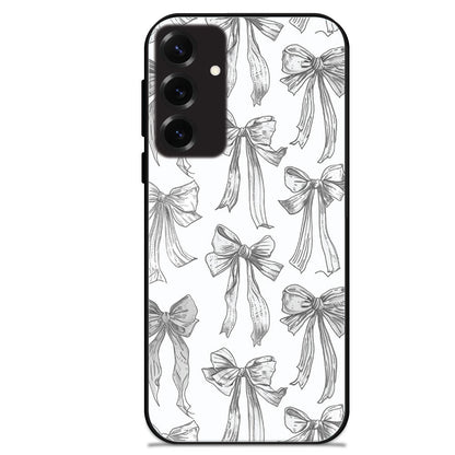 White Bows - Glossy Metal Silicone Cases for Samsung