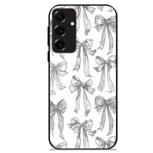 White Bows - Glossy Metal Silicone Cases for Samsung