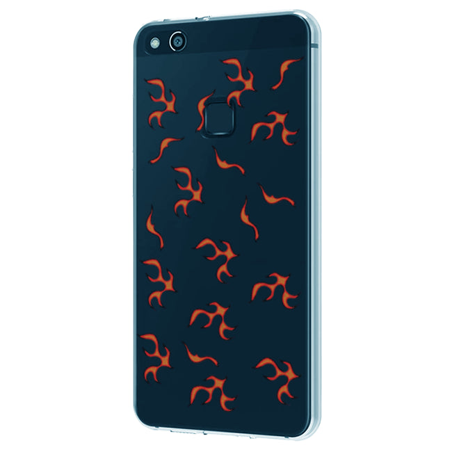 Orange Mini Flames - Clear Printed Silicone Case For iQOO Models infographic