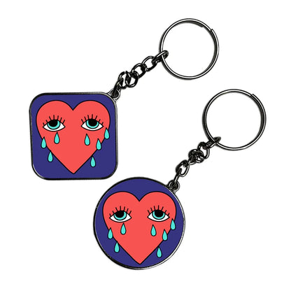 Heart Crying Tarot - Keychain With Silver Border (Pack Of 2)