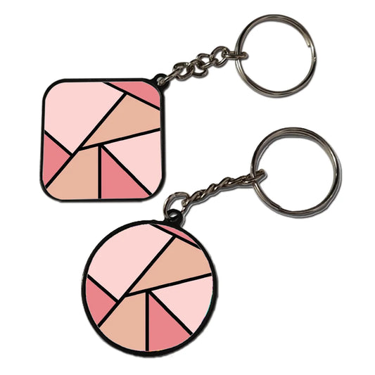 Traingles - Keychain With Black Border (Pack Of 2)
