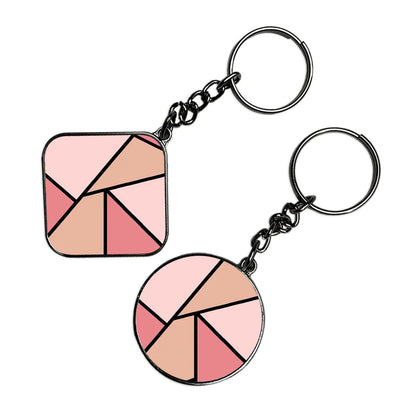 Traingles - Keychain With Silver Border (Pack Of 2)