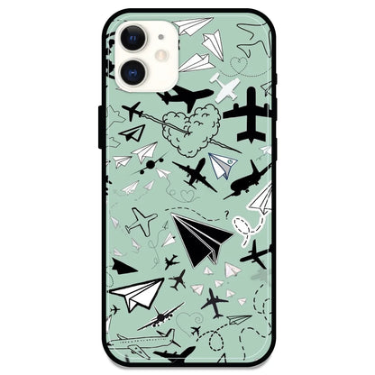 Planes - Glossy Metal Silicone Case For Apple iPhone Models- Apple iPhone 11