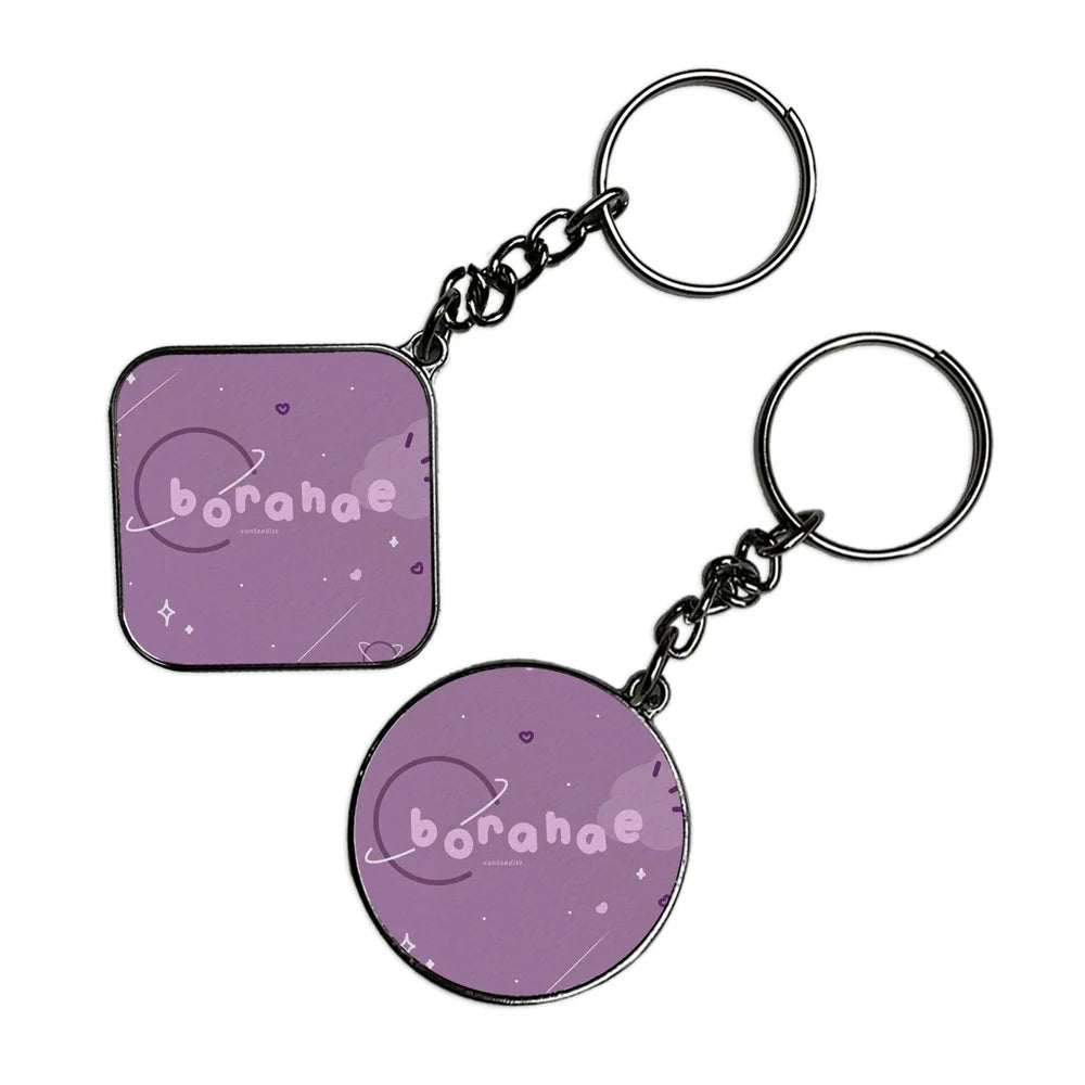 Borahae - Keychain With Silver Border (Pack Of 2)