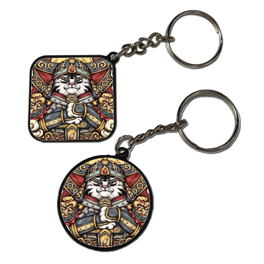 Cat Warrior - Keychain With Black Border (Pack Of 2)