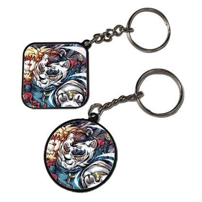 Panda Warrior- Keychain With Black Border (Pack Of 2)