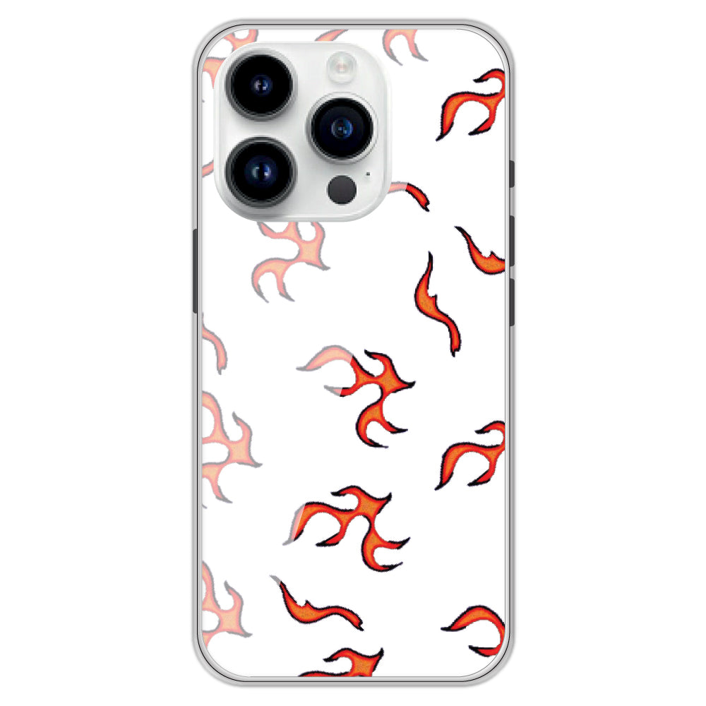 Orange Mini Flames - Clear Printed Case For Apple iPhone Models