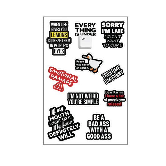 Funny Quotes Themed Stickers