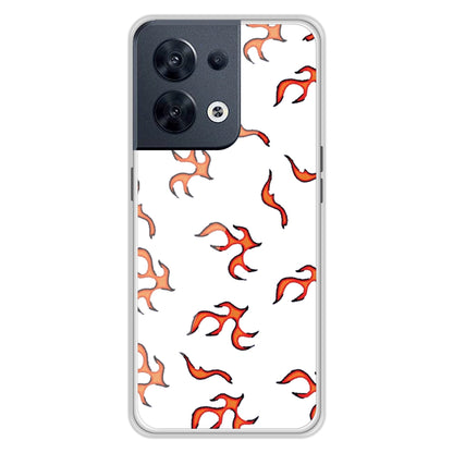 Orange Mini Flames - Clear Printed Silicon Case For Oppo Models