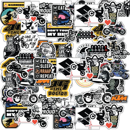 Bike Racing Stickers Pack – 41 Waterproof Motorcycle Stickers