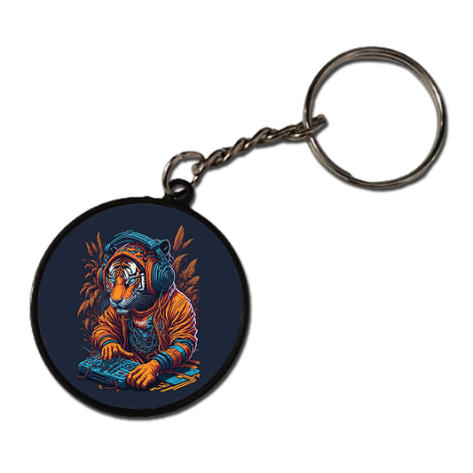 Tiger DJ - Keychain circle