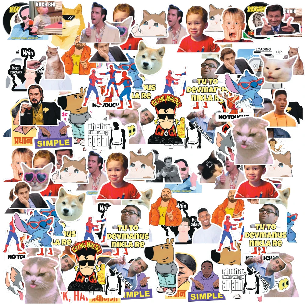 Meme Stickers Pack – 42+ Funny Viral Waterproof Stickers