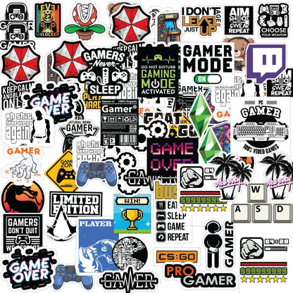 Gaming Stickers Pack – 42+ Waterproof Gamer Stickers