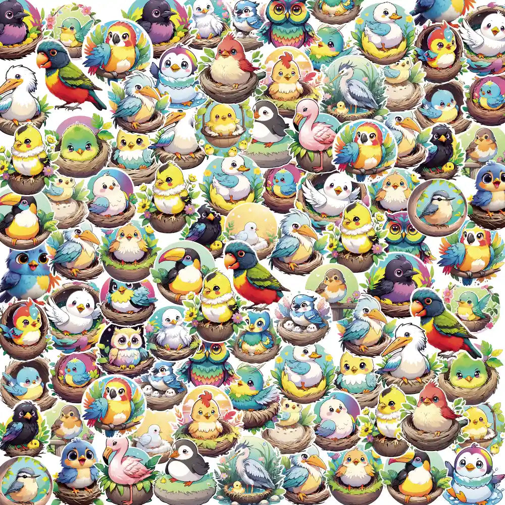 Birds 2 – 40 Waterproof Aesthetic Stickers for Phone Cases, Clear Covers, Journals, Scrapbooks & More