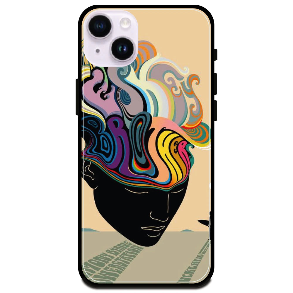 Rainbow Mind - Glossy Metal Silicone Case For Apple iPhone Models Iphone 15 plus