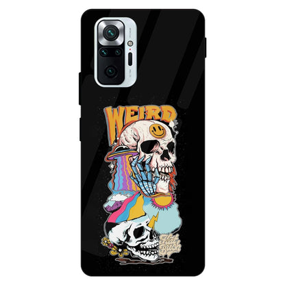 Weird Skull Graffiti - Glass Cases For Redmi Models