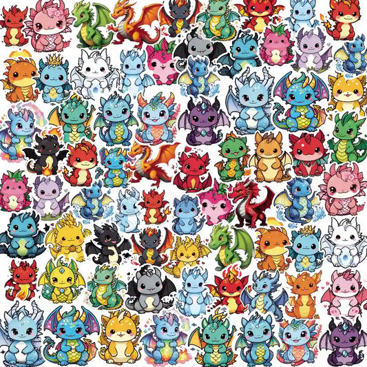 Baby Dragons – 43 Waterproof Aesthetic Stickers for Phone Cases, Clear Covers, Journals, Scrapbooks & More