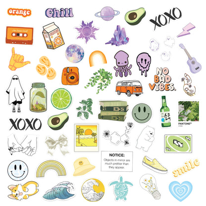 Y2K Aesthetic Sticker Bundle – 48 Waterproof Aesthetic Stickers for Phone Cases, Clear Covers, Journals, Scrapbooks & More
